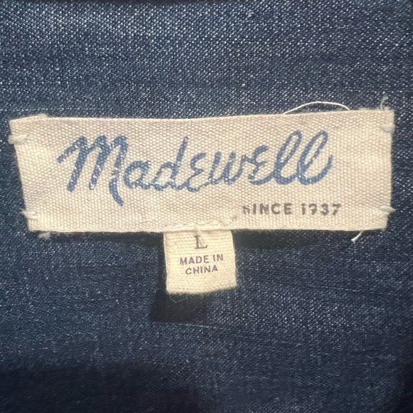 Madewell Dress Womens Long Sleeve Chambray Button Up Sheath Blue Size L - Picture 2 of 8